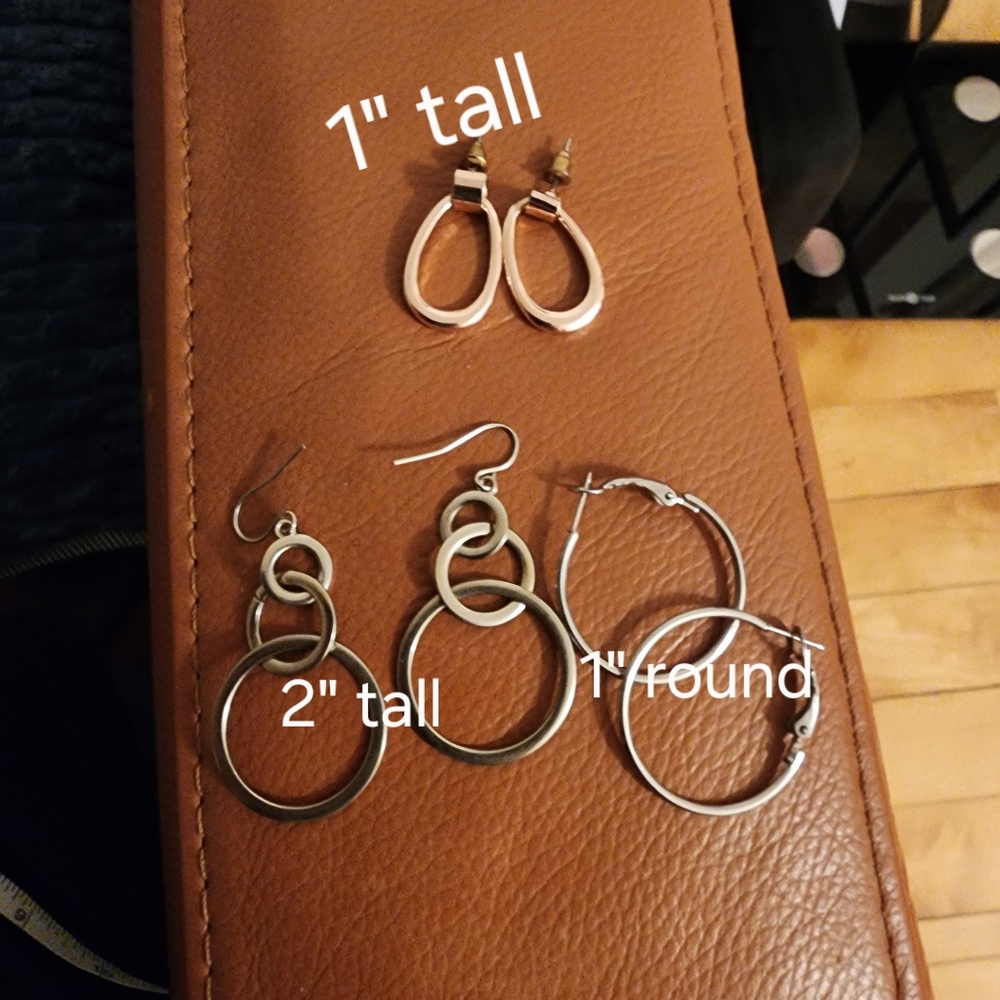Silvertone Hoop & Fun Loopy Earrings - Set of 3 Pairs - Pre-loved